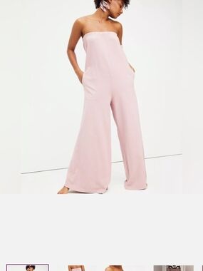 Strapless Wide-Leg Jumpsuit in HOT PINK